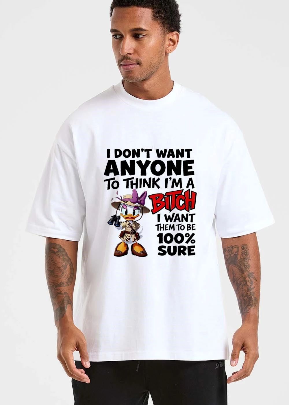 I Dont Want Anyone To Think Im A Bitch Them Be 100 Percent Sure Cartoon Duck Safari Binoculars shirt