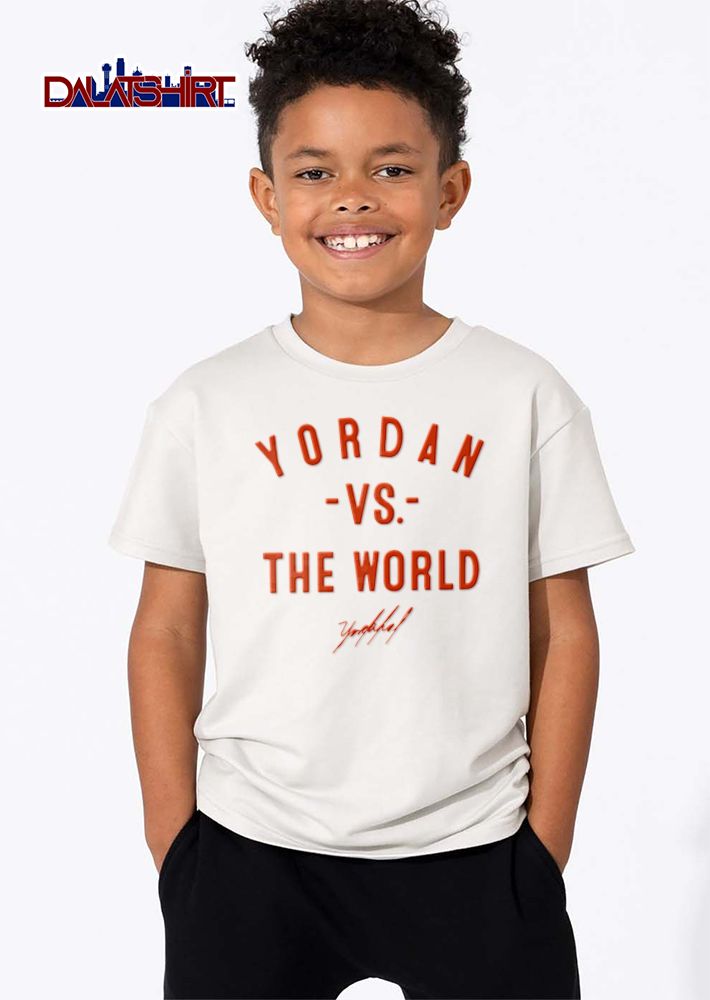 Yordan Vs The World Alvarez Navy Bold Typography Player Signature shirt