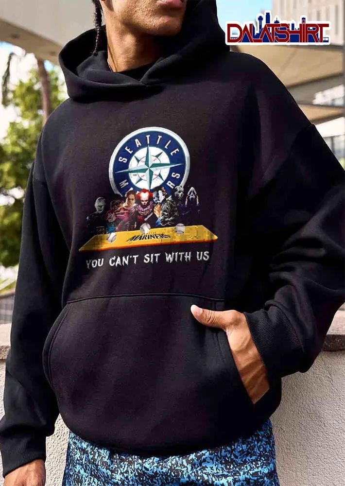 Seattle Mariners MLB You Cant Sit With US Horror Villains Wooden Bench Baseballs shirt
