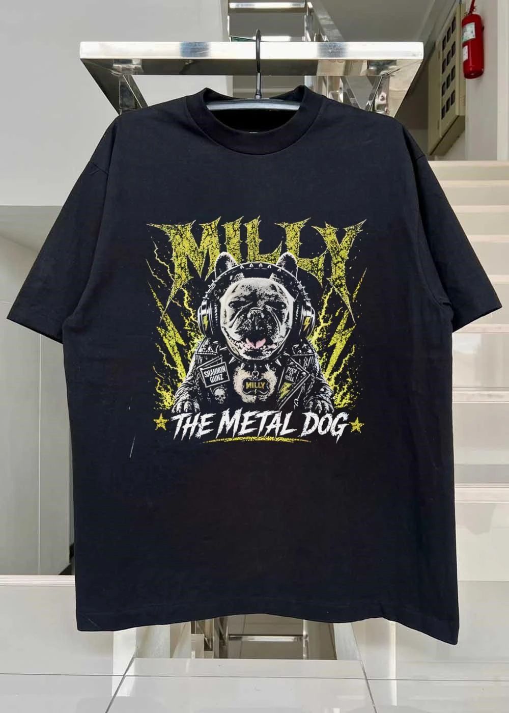 Shannon Gunz Max Roll Milly The Metal Dog Heavy Metal French Bulldog T-Shirt