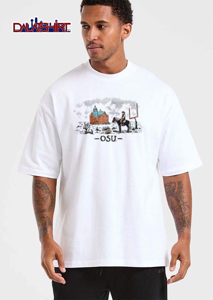 Oklahoma State Cowboys NCAA Osu Rider On Horse Building Football Goalpost shirt