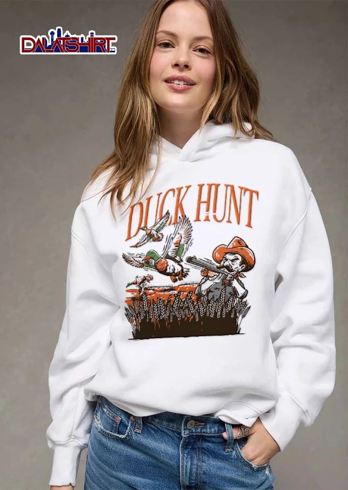 Duck Hunt Vintage Cartoon Hunter Shotgun Flying Mallards shirt