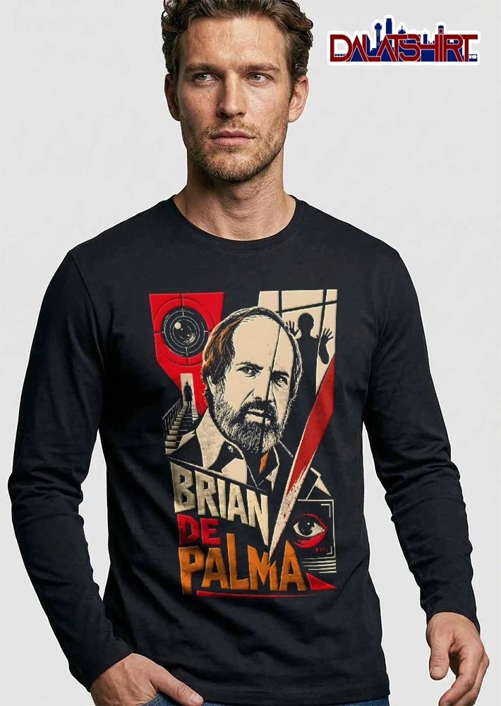 Brian De Palma Director Portrait Silhouette Lens Eye Knife Graphic shirt