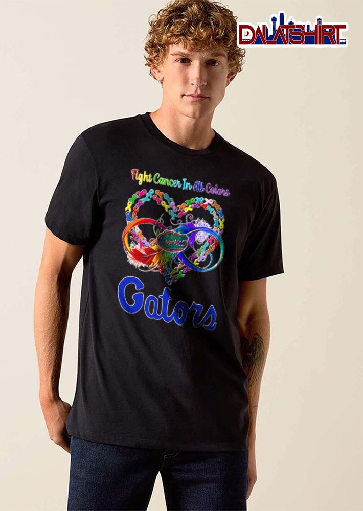 Florida Gators NCAA Fight Cancer In All Colors Awareness Ribbons Heart Infinity Symbol Feather shirt