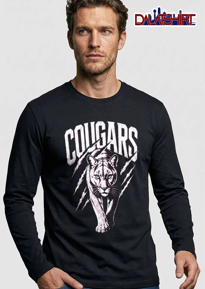 Cougars Distressed Stalking Mountain Lion Claw Scratch Marks shirt