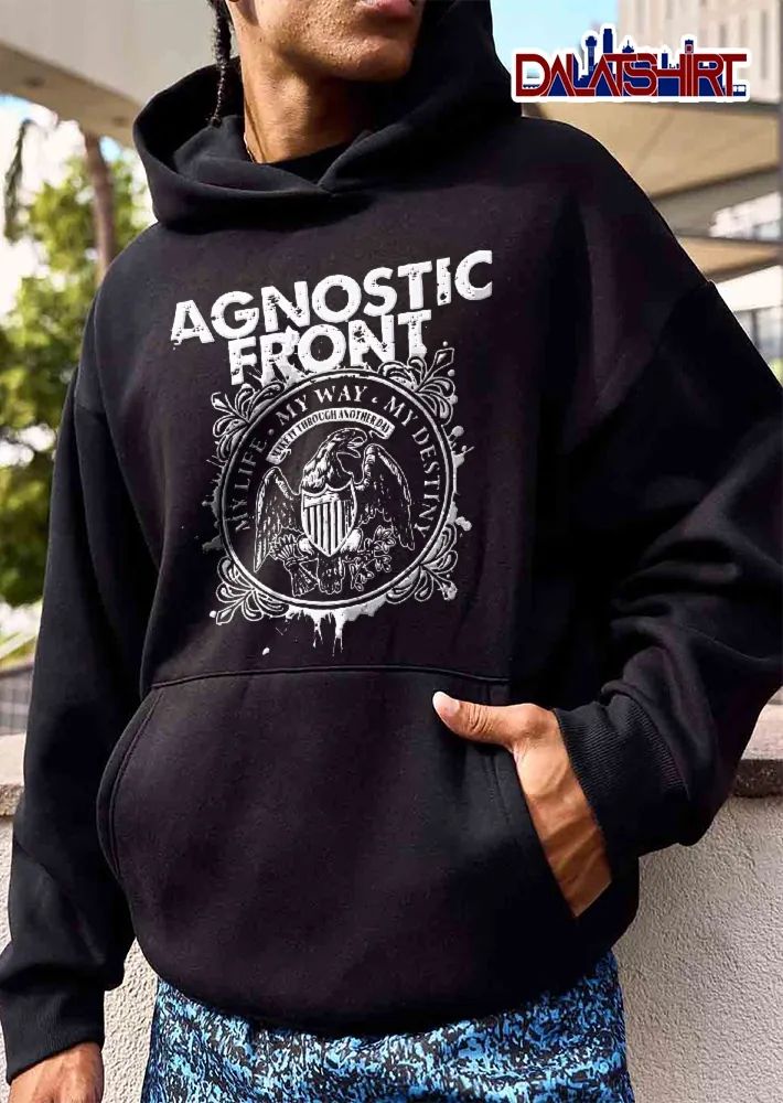 Agnostic Front My Life Way Destiny Make It Through Another Day American Eagle Shield Emblem Distressed shirt