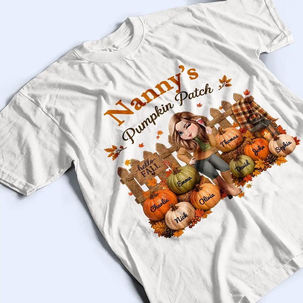 Grandma's Pumpkin Patch Fall Vibes - Personalized T Shirt