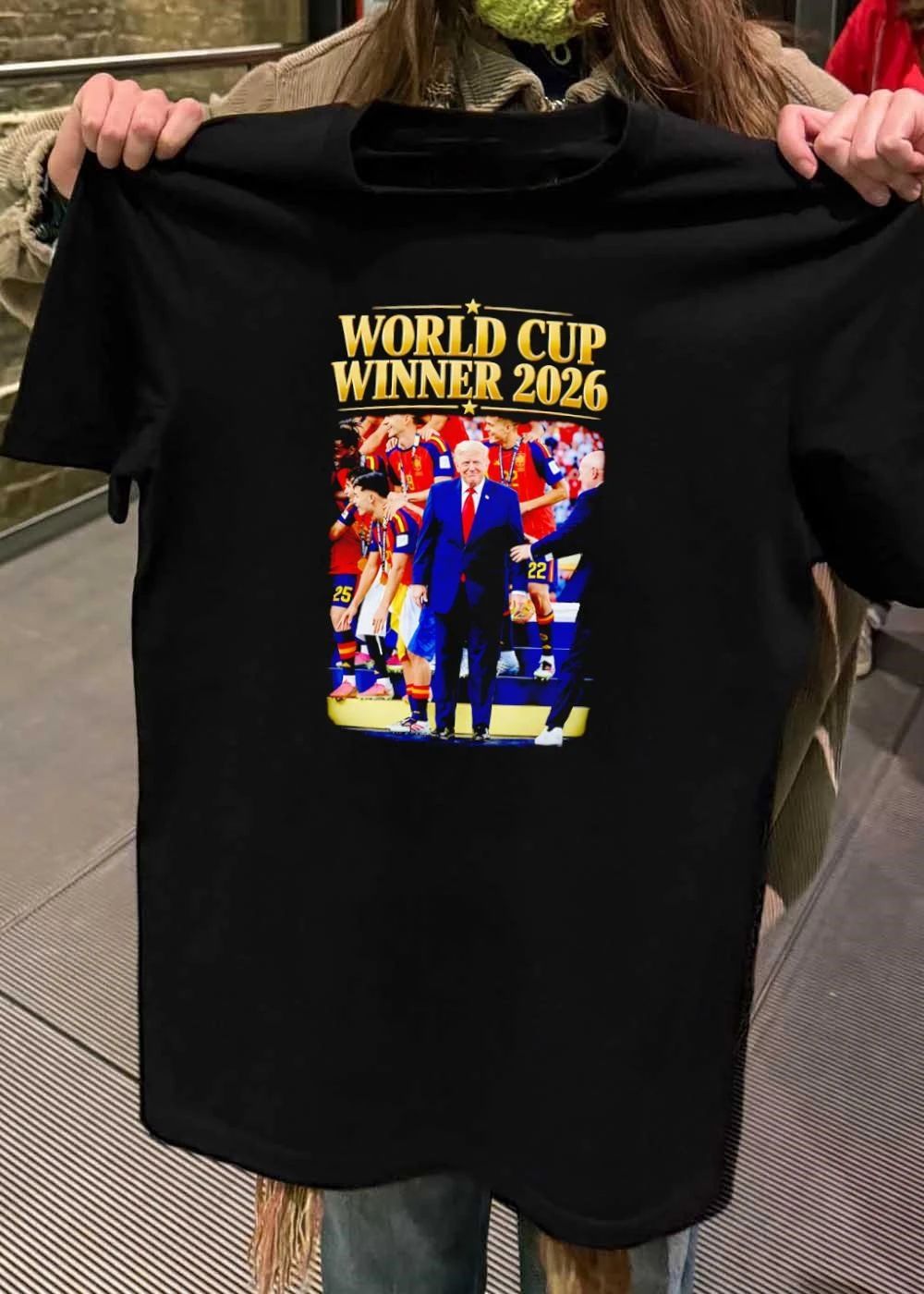 Celebrity Apparel Donald Trump Standing with Spain Soccer Team World Cup Winner