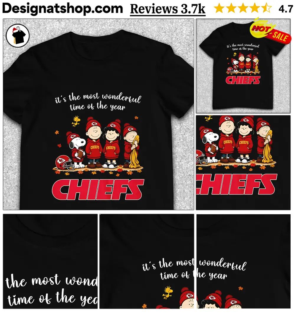 Peanuts Characters Kansas City Football Fans It’s The Most Wonderful Time Shirt