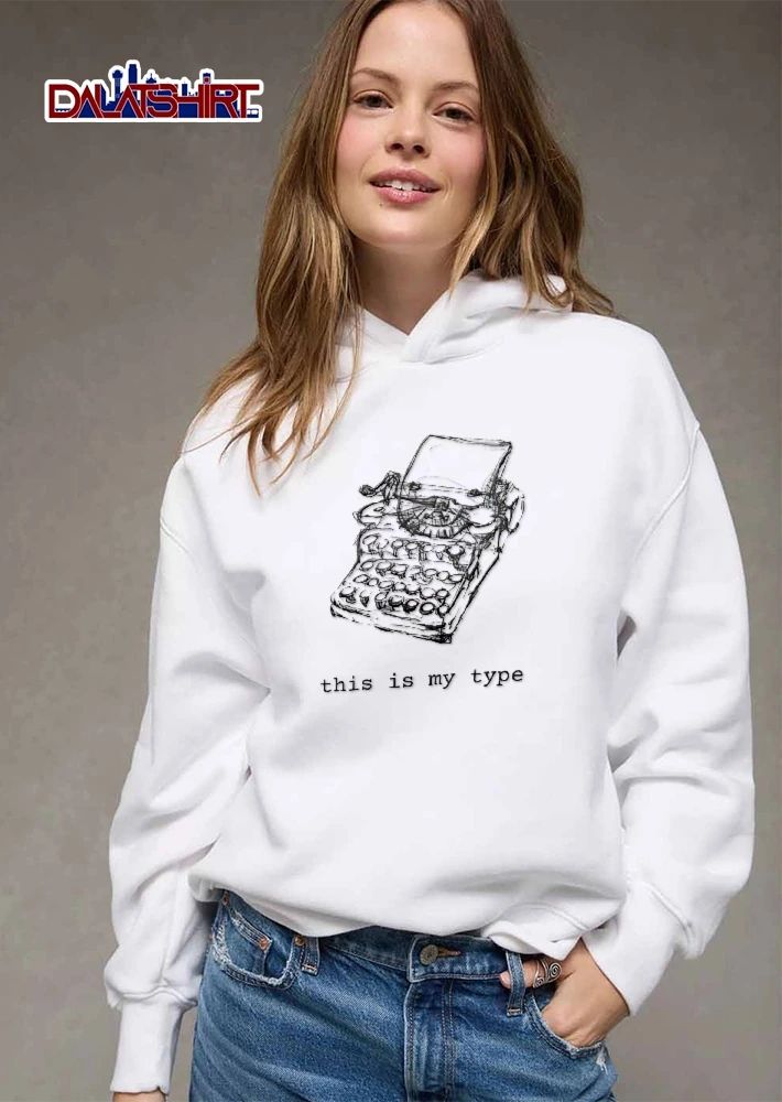 This Is My Type Vintage Mechanical Typewriter Pencil Line Sketch shirt
