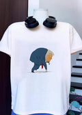 Cartoon Illustration Donald Trump Crouched Runner Political Satire T-Shirt