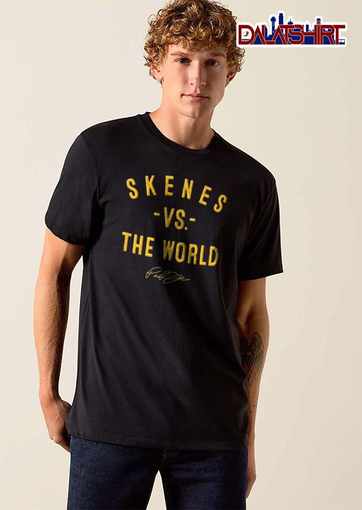 Skenes Vs The World Paul Yellow Typography Handwritten Signature shirt
