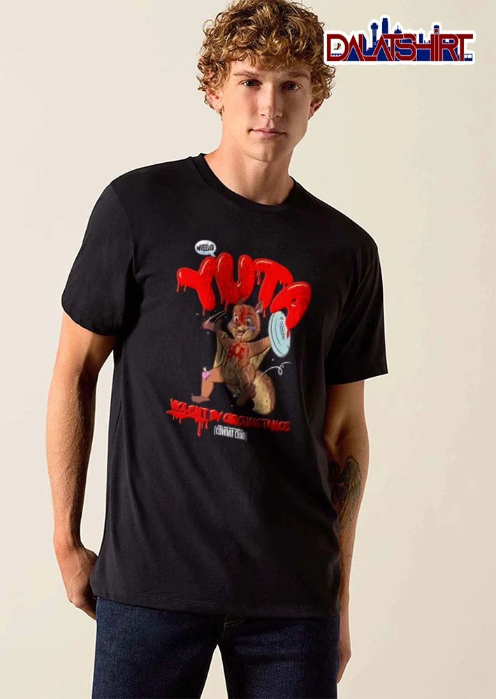 Aew Blackpool Combat Club Violent By Circumstance Wheeler Yuta Cartoon Bloody Squirrel Trash Can Lid shirt