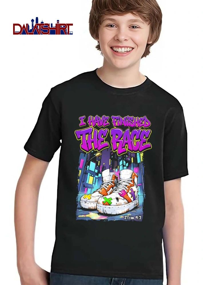 I Have Finished The Race 2 Tim 4 7 Worn High Top Sneakers Neon City Street Graffiti shirt