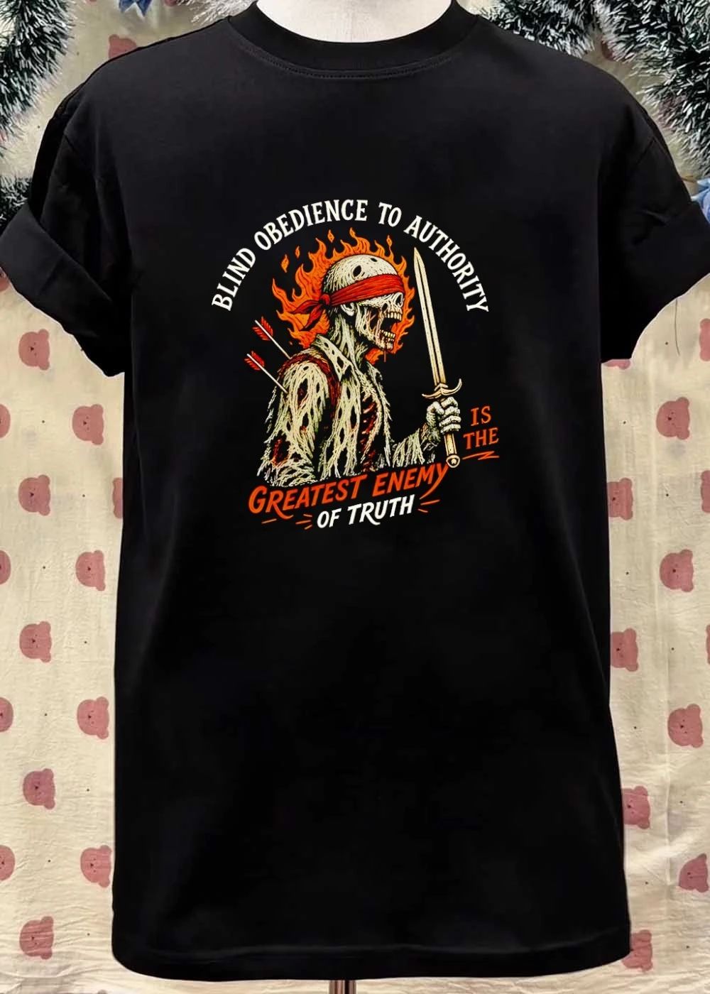 Blind Obedience to Authority Is the Greatest Enemy of Truth Skull Warrior shirt
