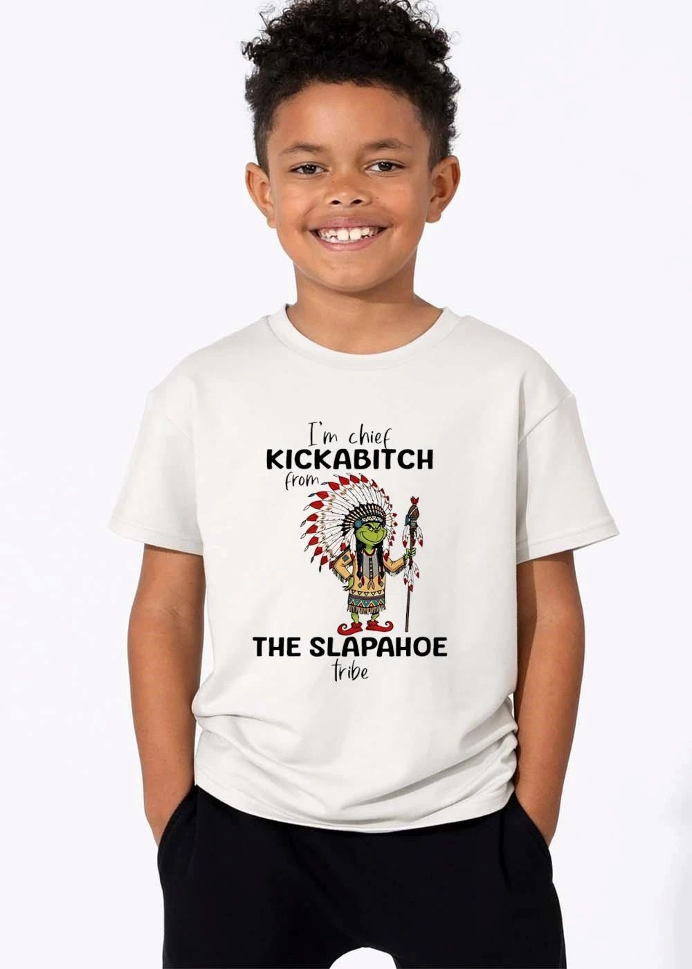 Im Chief Kickabitch From The Slapahoe Tribe Cartoon Grinch Native American Attire shirt