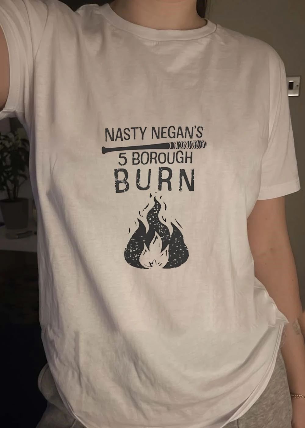 The Walking Dead Nasty Negan 5 Borough Burn Baseball Bat Graphic shirt