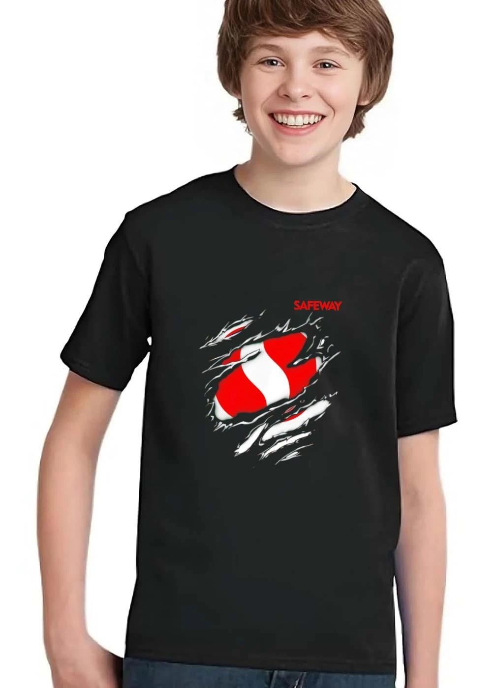 Safeway Claw Marks Ripped Metallic Surface Red White Logo shirt