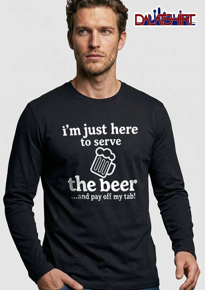 Im Just Here To Serve The Beer And Pay Off My Tab Foaming Mug Line Art shirt