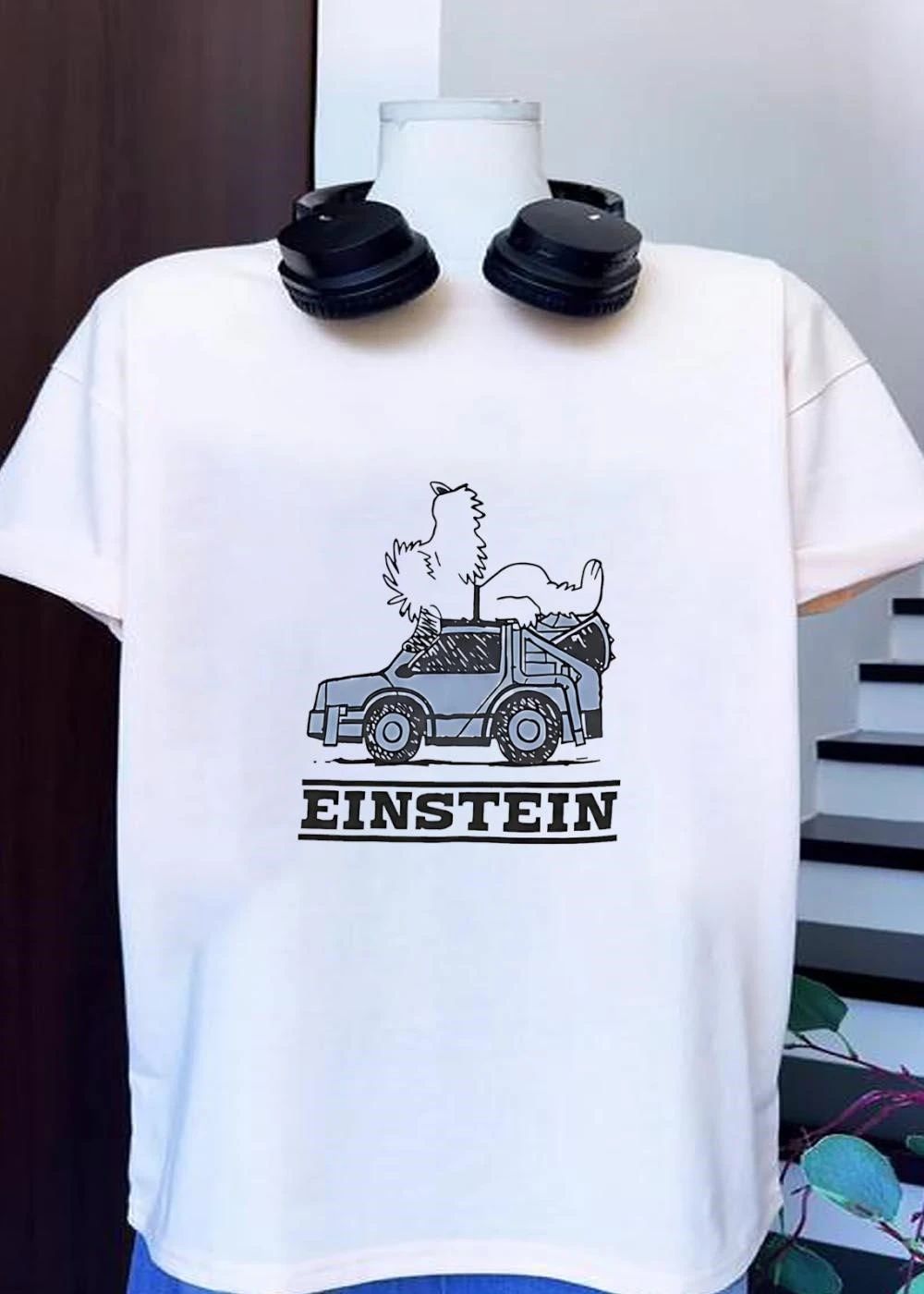 Einstein Dog Riding Delorean Back to the Future shirt