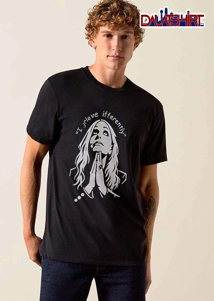 I Grieve Differently Praying Woman Looking Up Line Art shirt