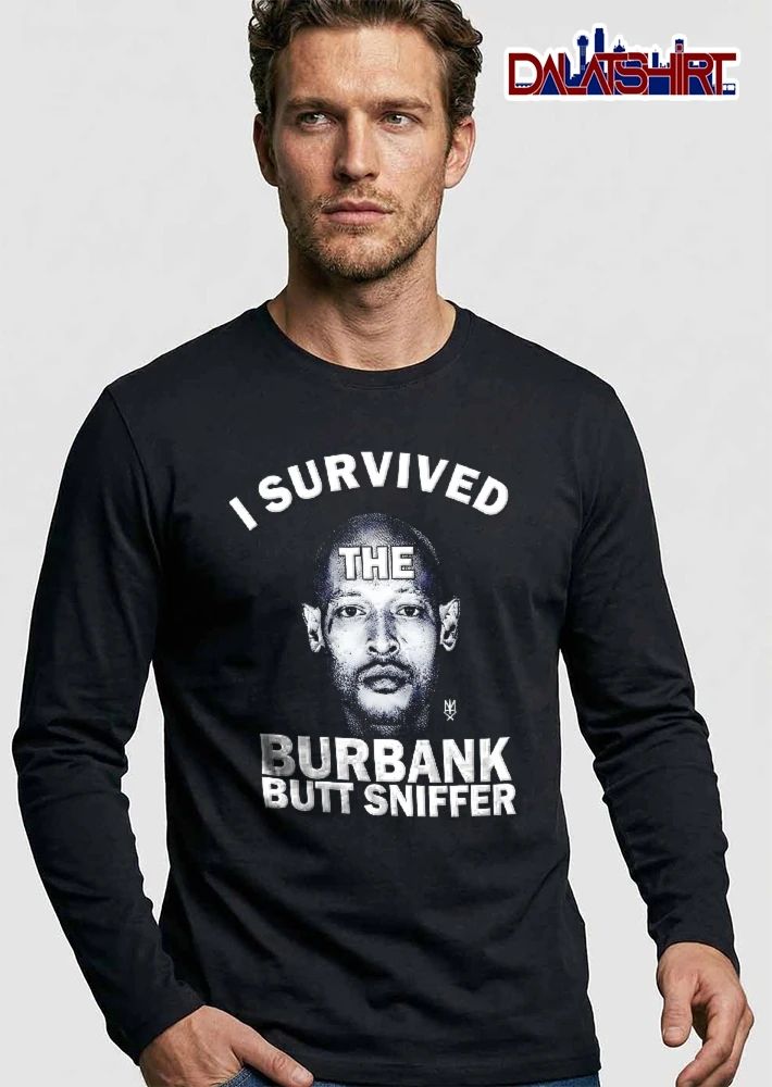 I Survived The Burbank Butt Sniffer Halftone Portrait Male Head shirt