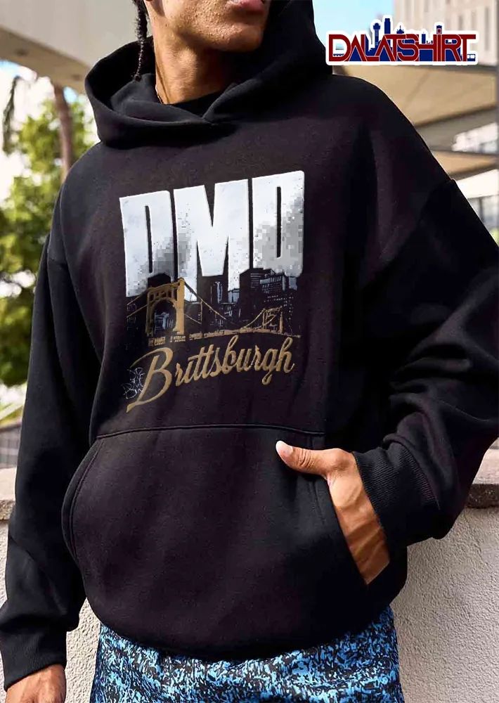 DMD Brittsburgh Yellow Suspension Bridge Pittsburgh City Skyline Silhouette shirt