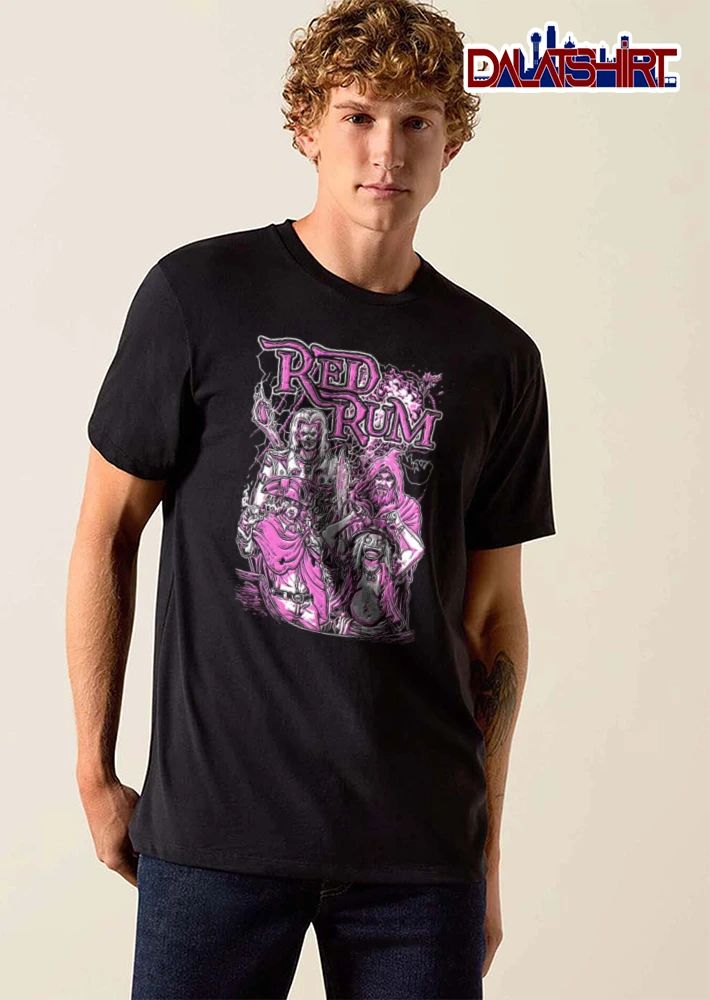 Red Rum Pink Pirate Crew Captain Hooded Wizard Comic Line Art shirt