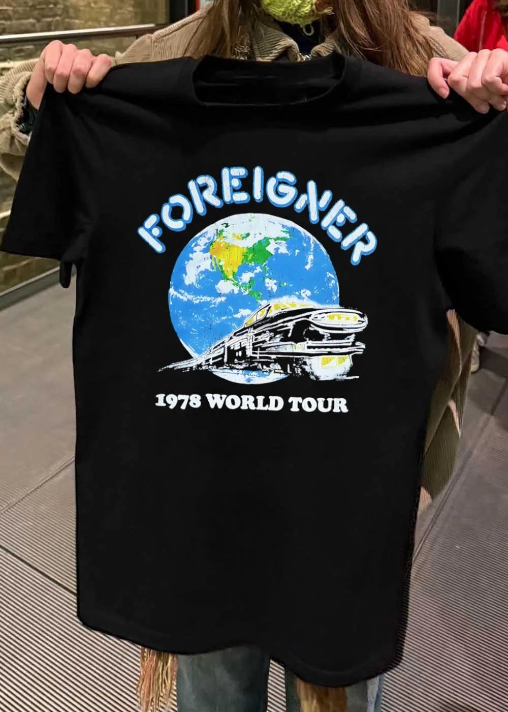 Foreigner 1978 World Tour Globe With Car Graphic shirt