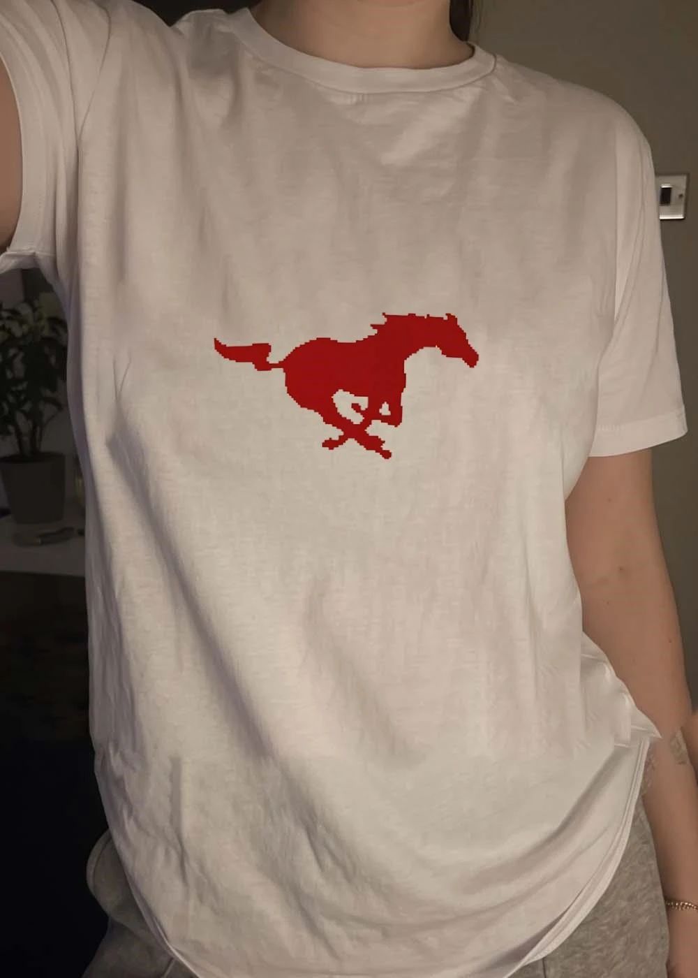 Mustang Red Galloping Horse T-Shirt