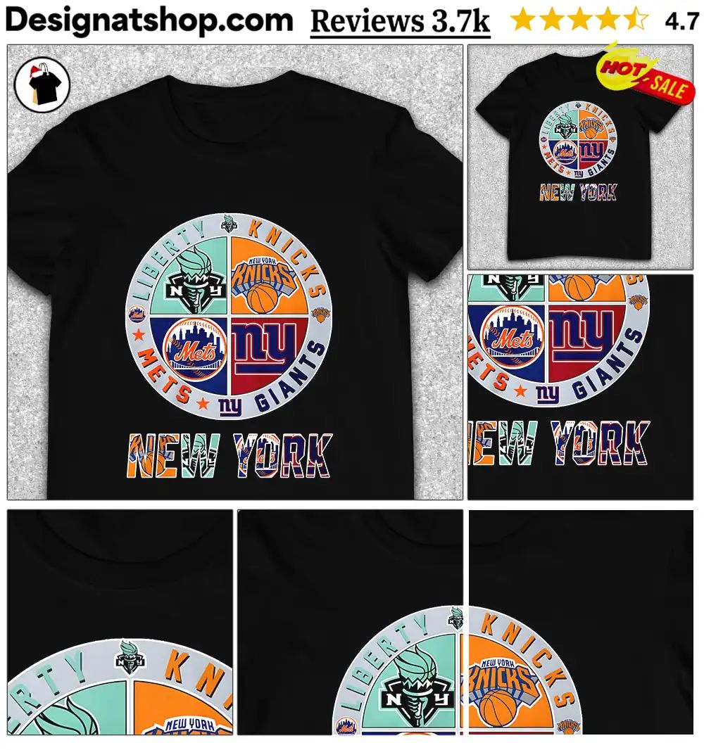 New York Liberty Knicks Mets Giants Basketball Baseball Football Team Logo Shirt