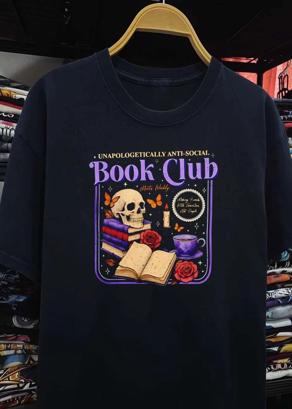Unapologetically Anti-Social Book Club Making Friends with Characters Not People T-Shirt