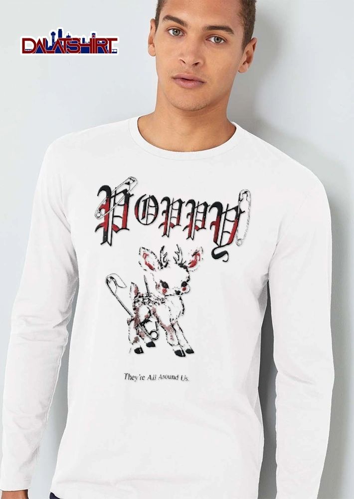 Poppy Theyre All Around US Vintage Pink Fawn Pierced Safety Pins shirt