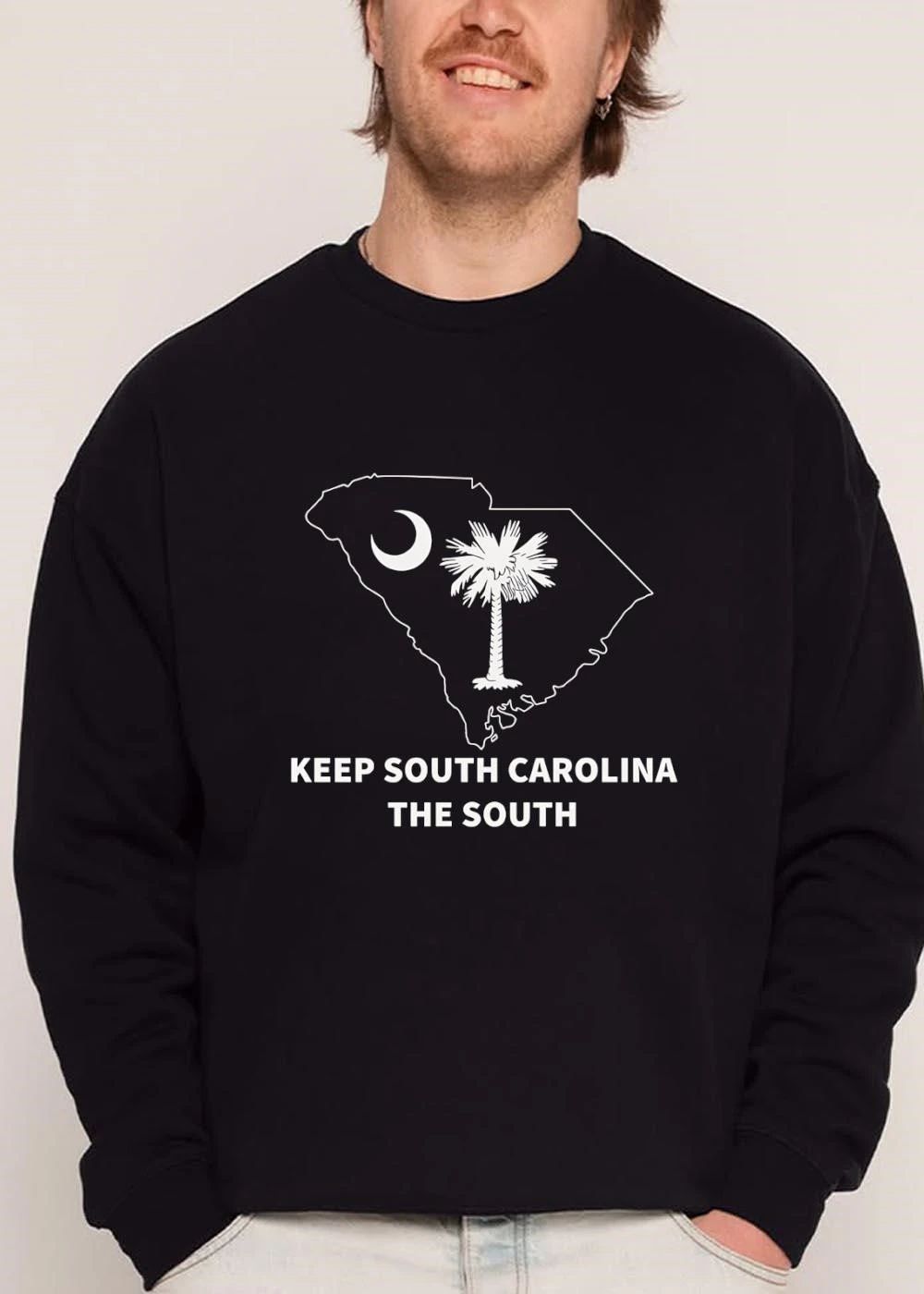 Keep South Carolina The State Outline Crescent Moon Palmetto Tree Line Art shirt