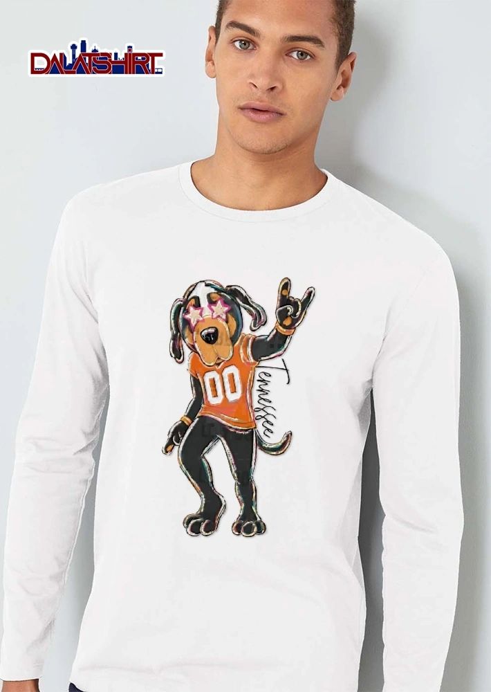 Tennessee Volunteers NCAA Cartoon Coonhound Mascot Star Glasses Orange Jersey shirt