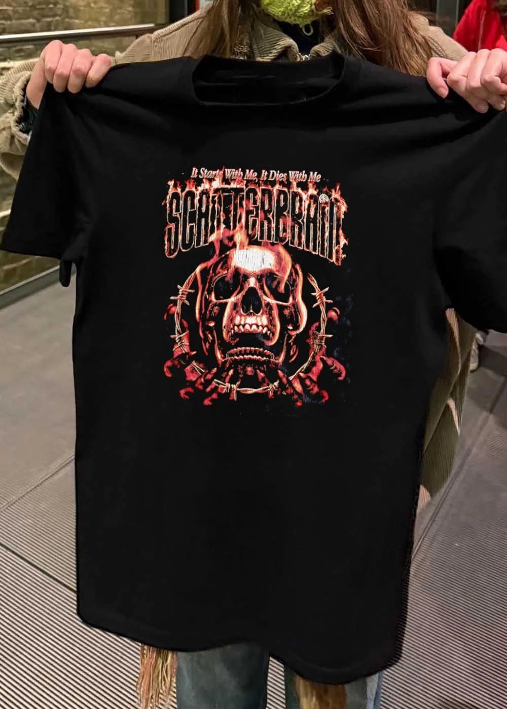 It Starts With Me It Dies With Me Scatterbrain Skull Barbed Wire T-Shirt