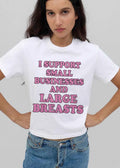 I Support Small Businesses And Large Breasts Pink Glossy Bubble Letters shirt