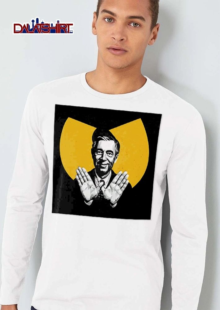 Wu Tang Clan Mister Rogers Making Hand Sign Yellow Stencil shirt