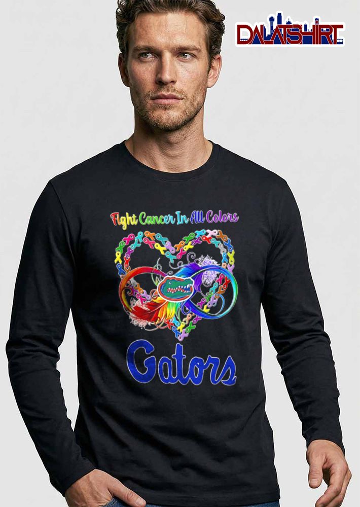 Florida Gators NCAA Fight Cancer In All Colors Awareness Ribbons Heart Infinity Symbol Feather shirt
