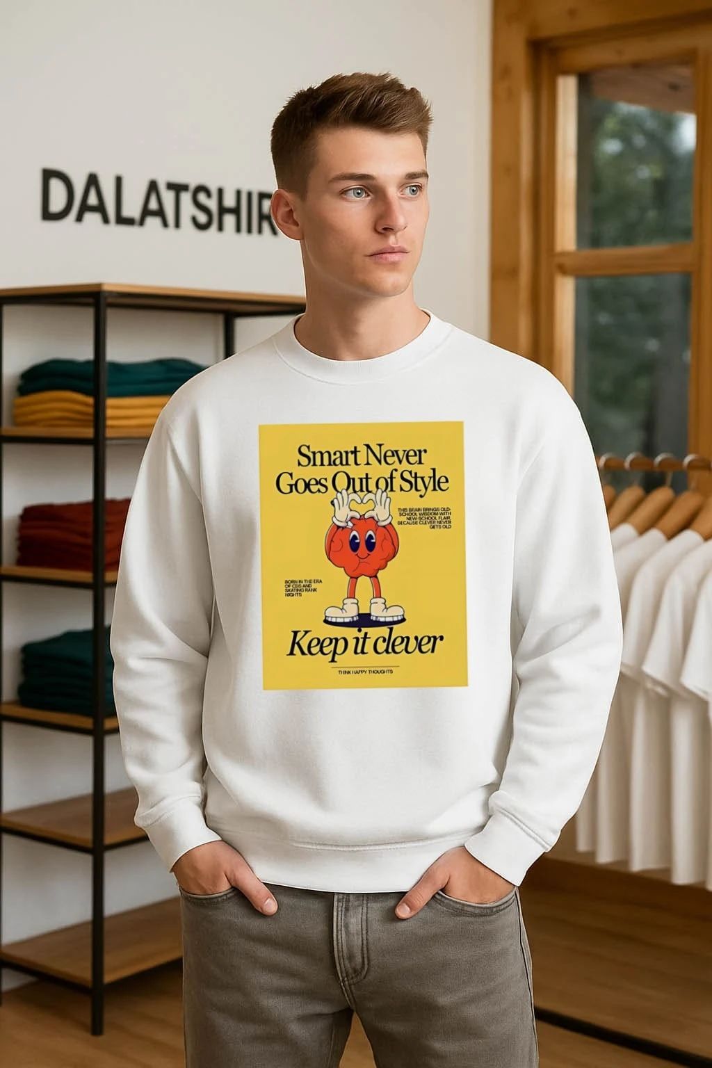 Clever Brain smart never goes out of style keep it clever this brain brings old-school shirt
