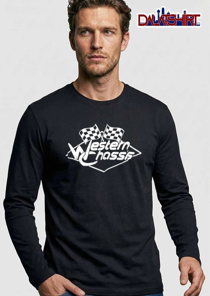 Western Chassis Crossed Checkered Flags Diamond Frame Distressed shirt