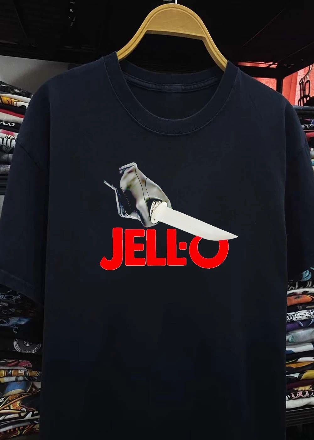 Gloved Hand Stabbing Jello Logo T-Shirt