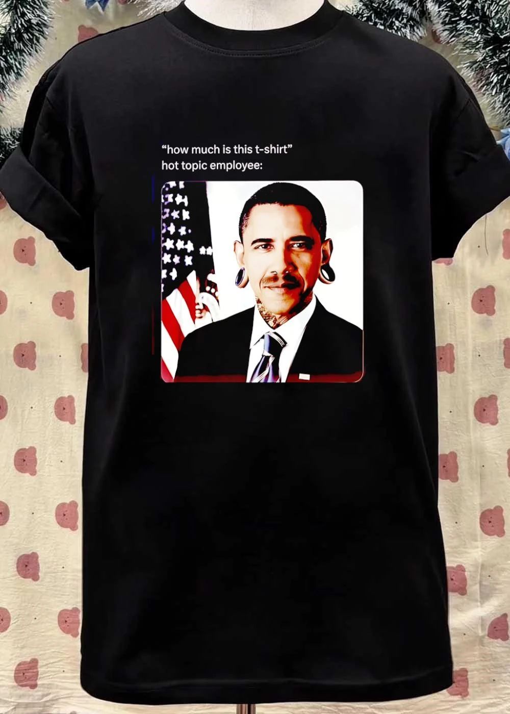 Barack Obama Ear Gauges Neck Tattoos Business Professional shirt