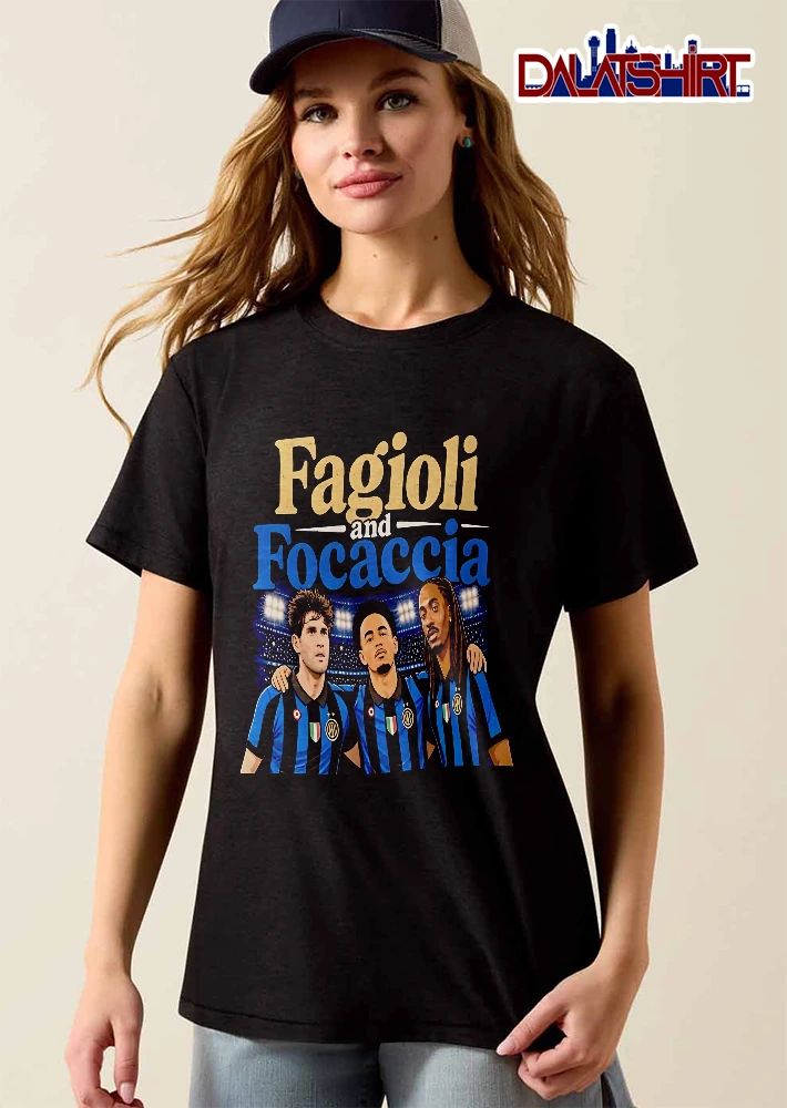 Inter Milan Fagioli And Focaccia Three Soccer Players Stadium Caricature shirt