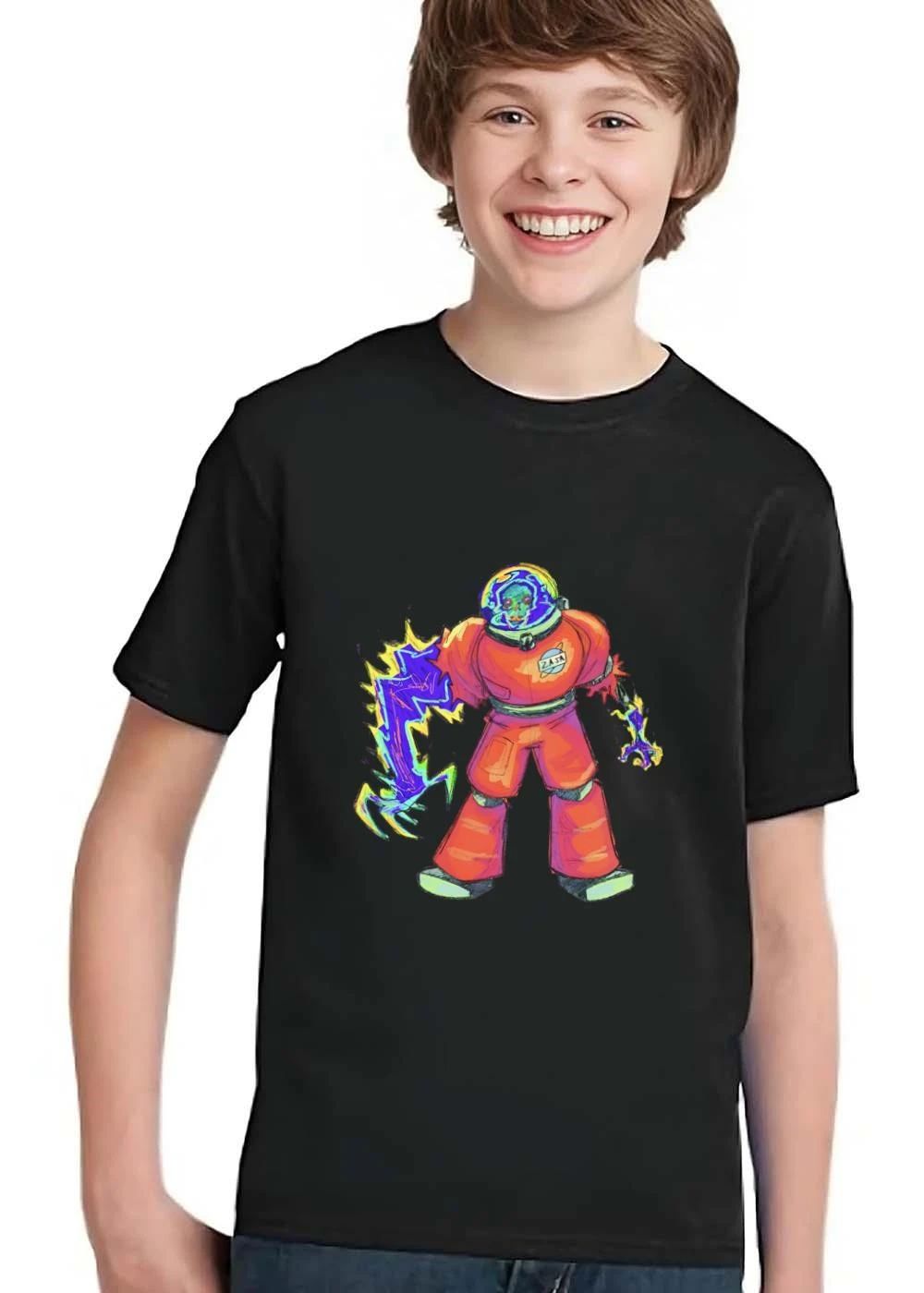 Zasa Neon Sketch Skeleton Astronaut Red Spacesuit Energy Claw shirt