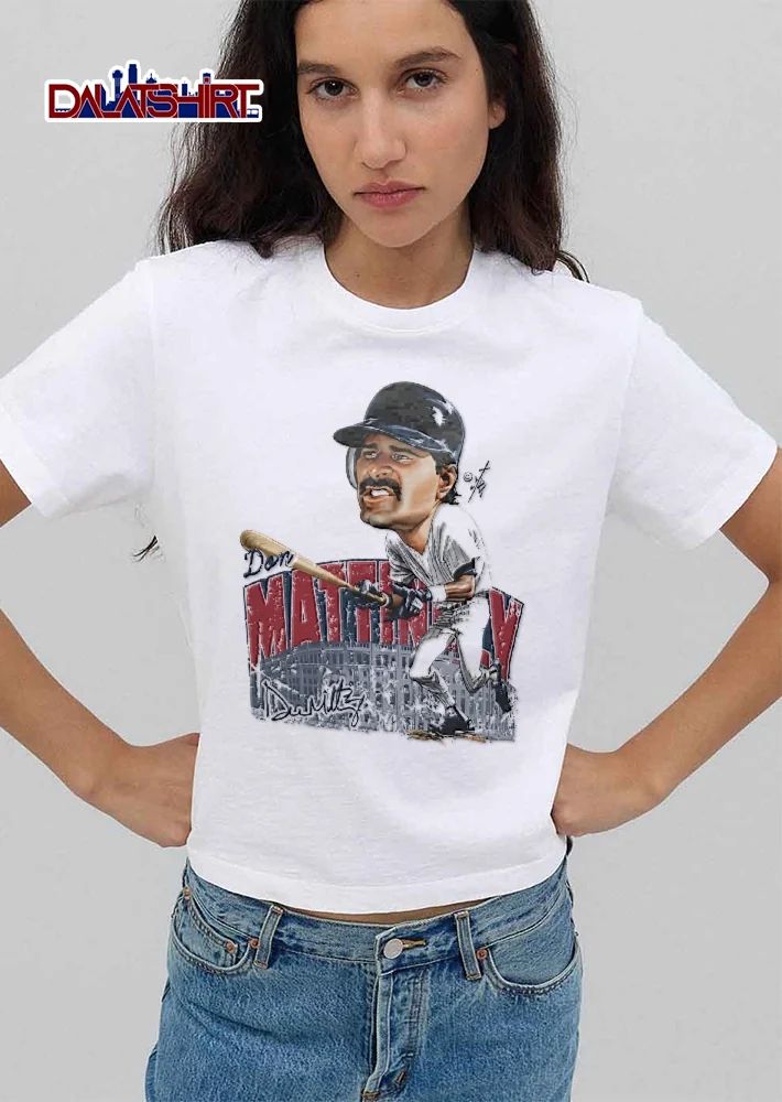 Don Mattingly Caricature Baseball Batter Running Stadium Distressed shirt