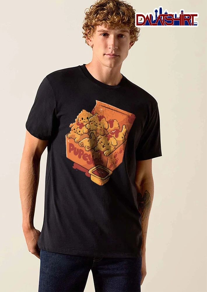 Pupeyes Golden Puppy Chicken Tenders Fast Food Box Sauce Cartoon shirt