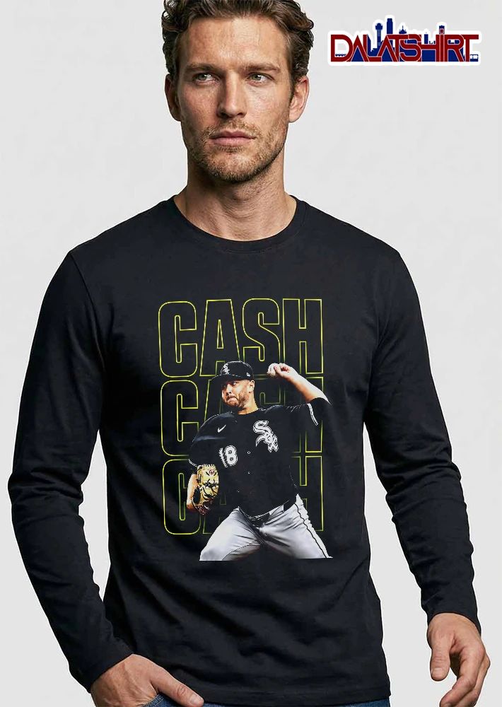 Chicago White Sox MLB Cash Pitcher Throwing Baseball Neon Outline Portrait shirt
