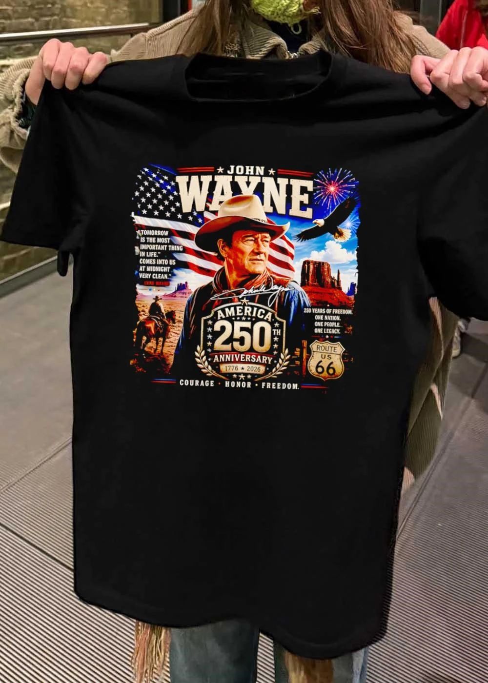 John Wayne Portrait Commemorative America 250th Anniversary Route 66 Shirt