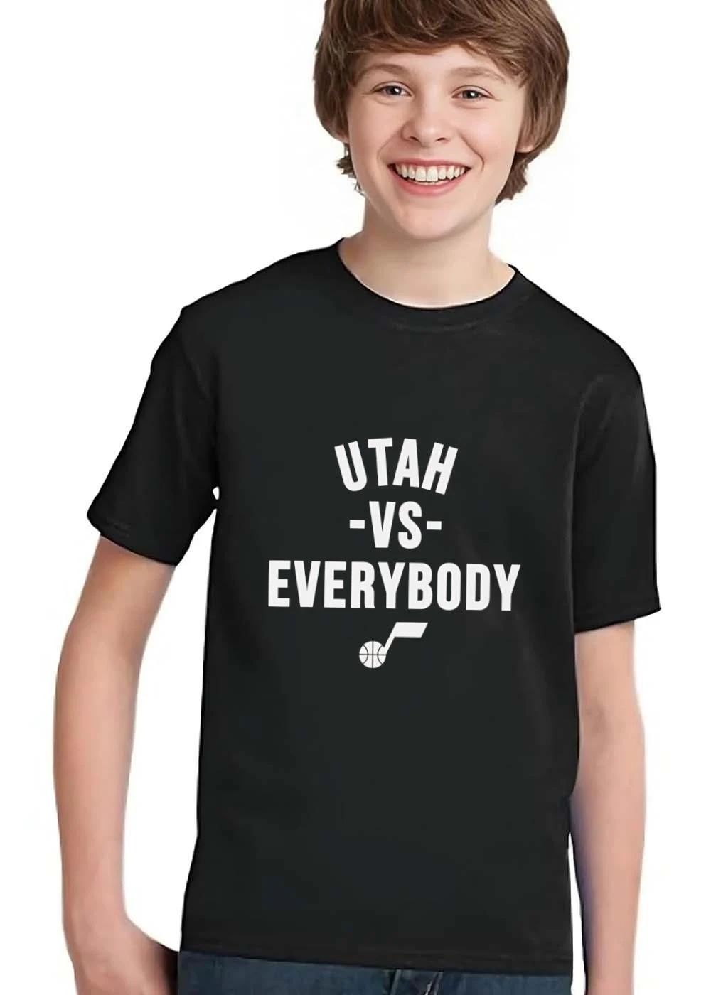 Utah Jazz NBA Vs Everybody White Text J Note Basketball Logo shirt